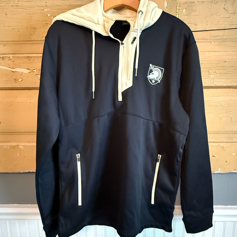 Colosseum Army Black and Cream Hoodie